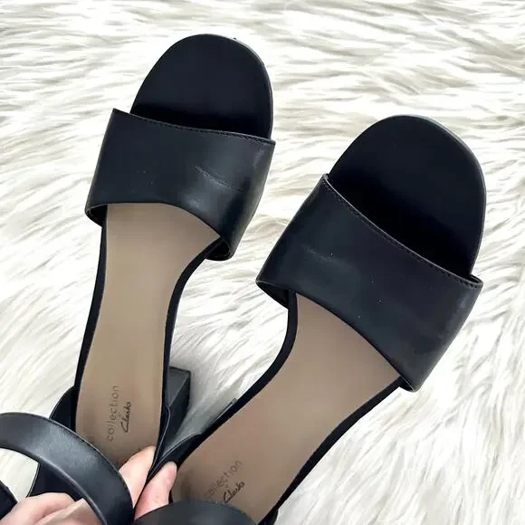 Clarks Elisa Dedra Leather Sandals Sz 10 - Picture 3 of 8